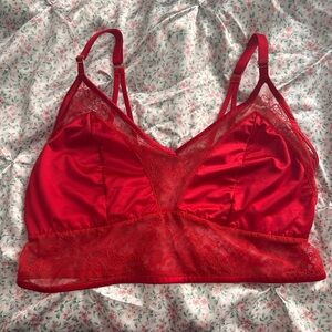 Auden Vibrant Red Lace Bralette